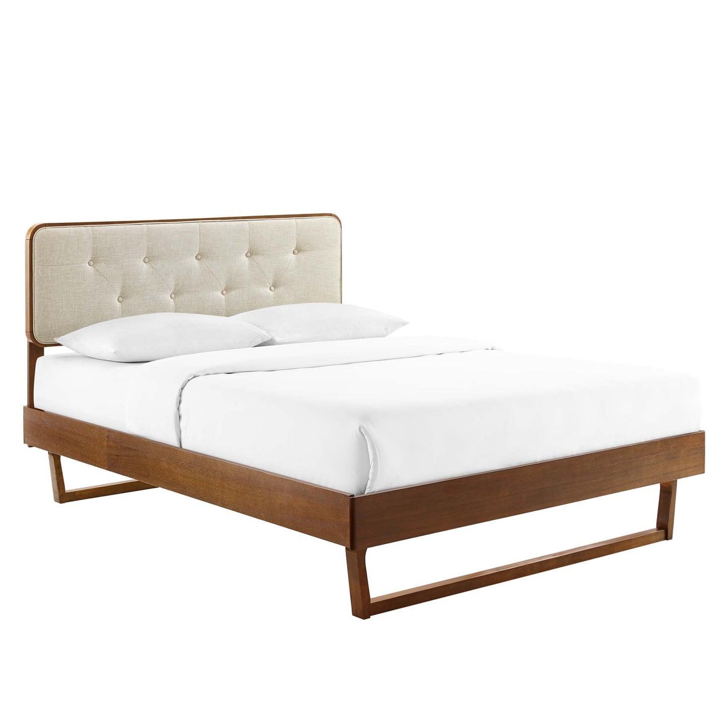 Bridgette Wood Queen Platform Bed With Angular Frame