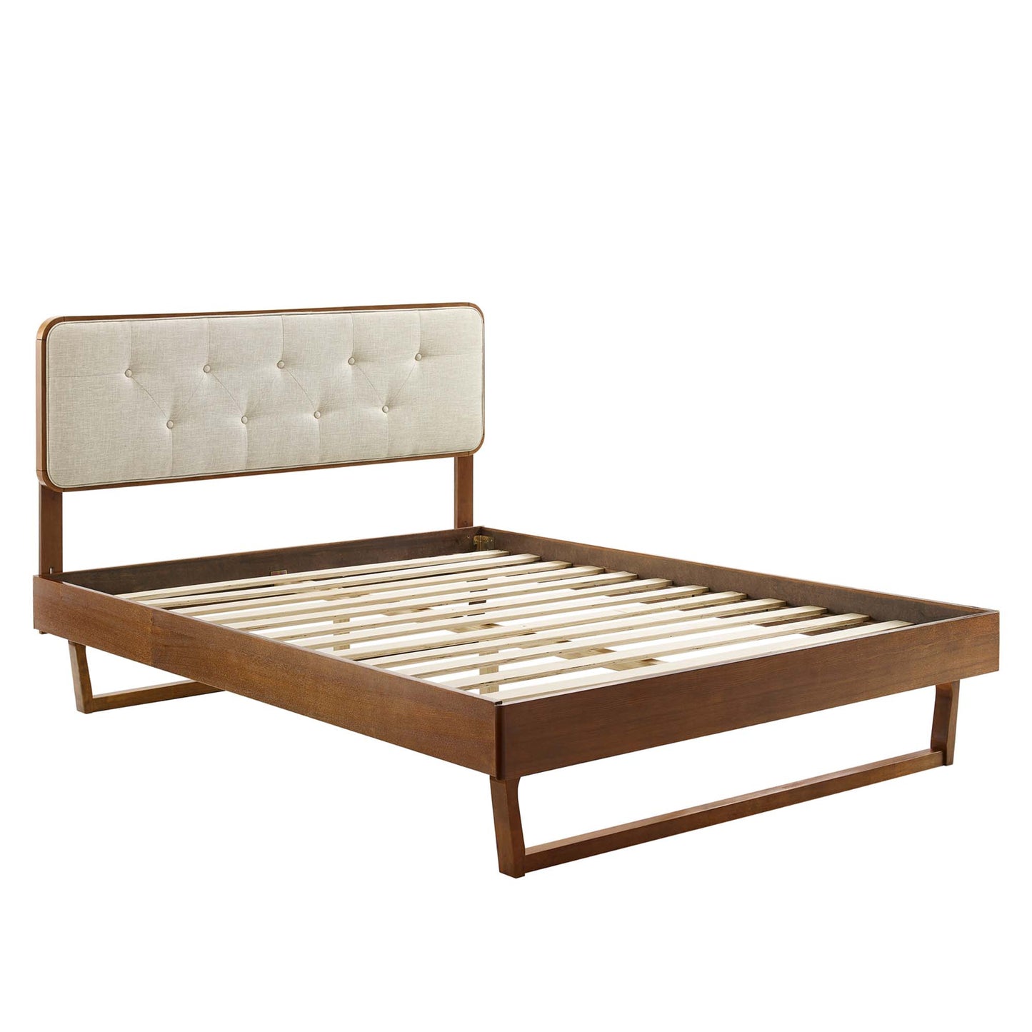 Bridgette Wood Queen Platform Bed With Angular Frame