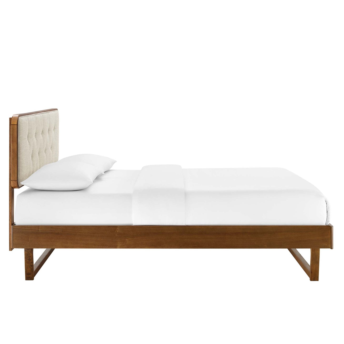 Bridgette Wood Queen Platform Bed With Angular Frame