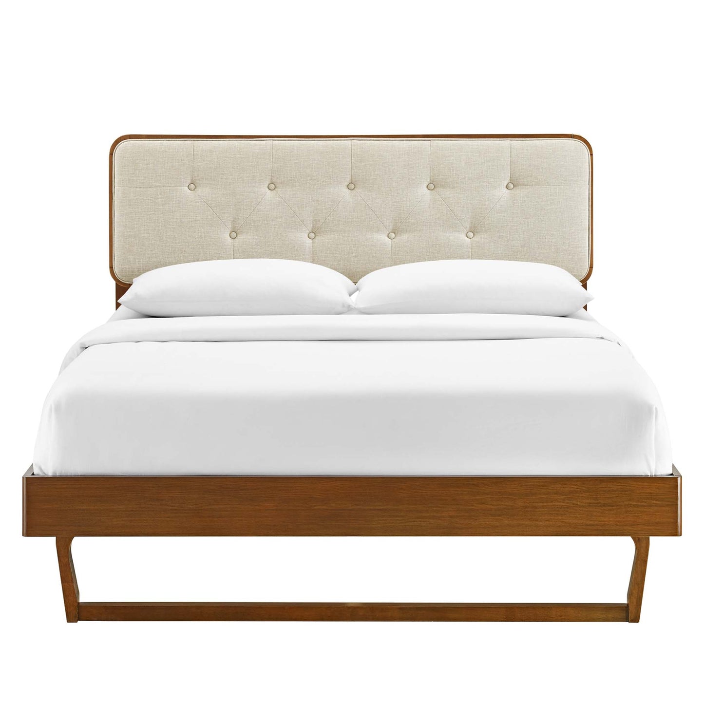 Bridgette Wood Queen Platform Bed With Angular Frame