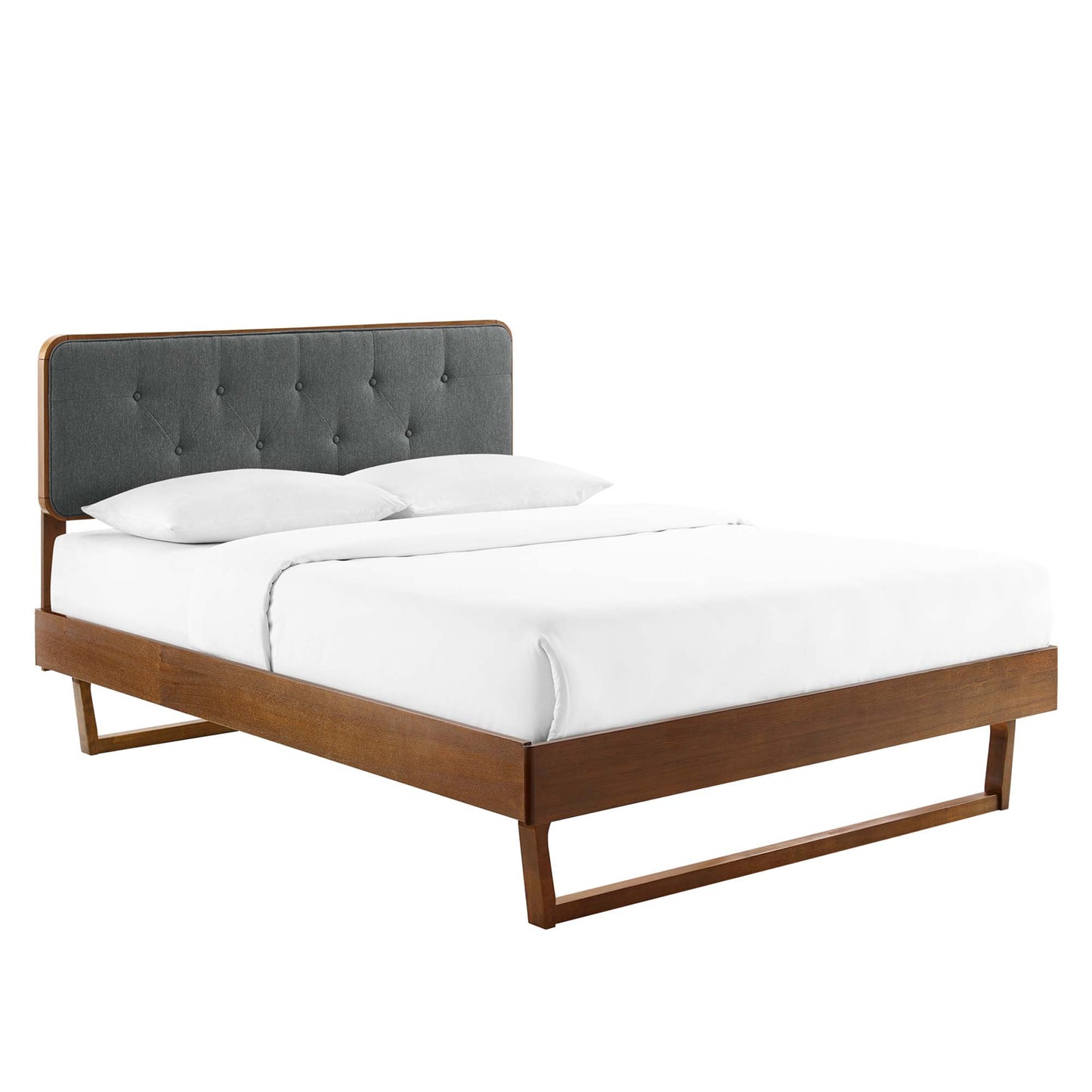 Bridgette Wood Queen Platform Bed With Angular Frame