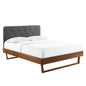 Bridgette Wood Queen Platform Bed With Angular Frame