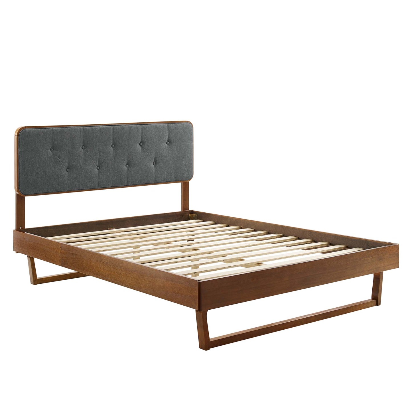 Bridgette Wood Queen Platform Bed With Angular Frame