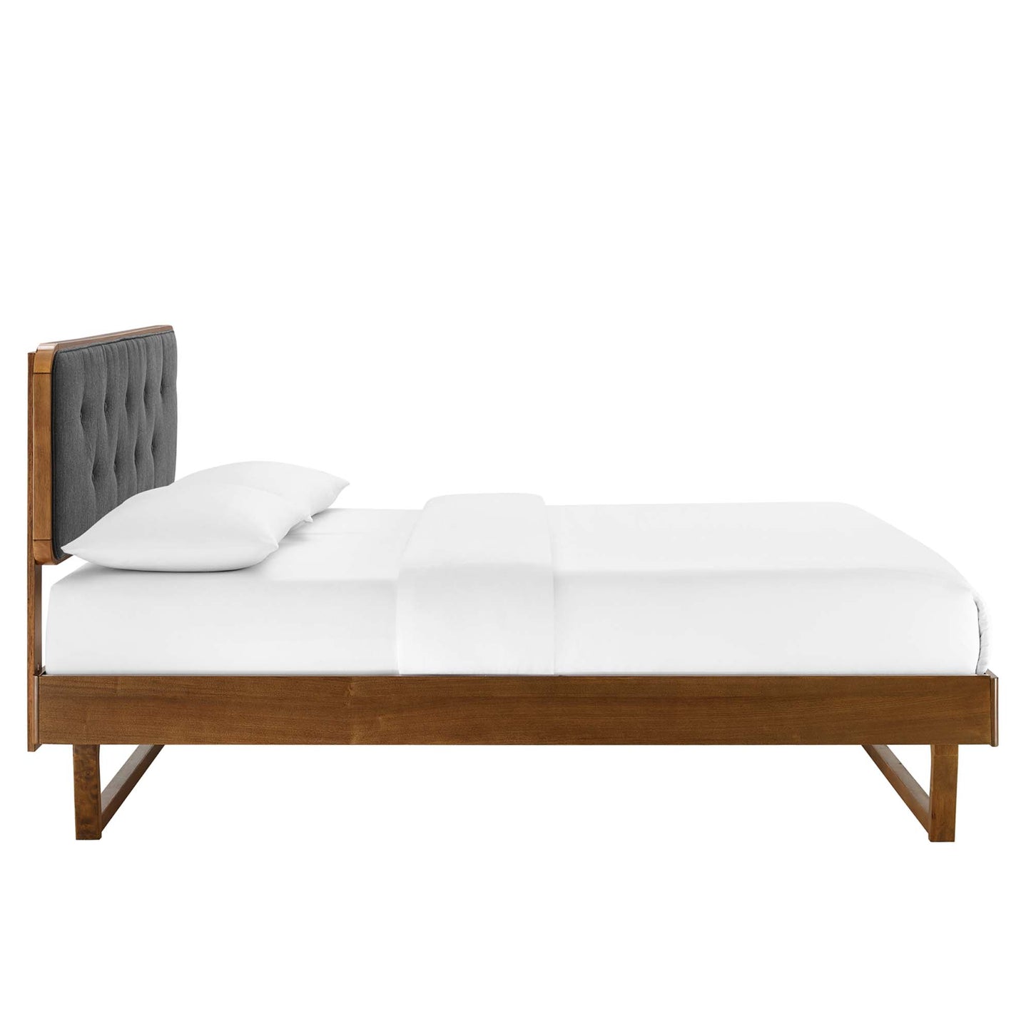 Bridgette Wood Queen Platform Bed With Angular Frame