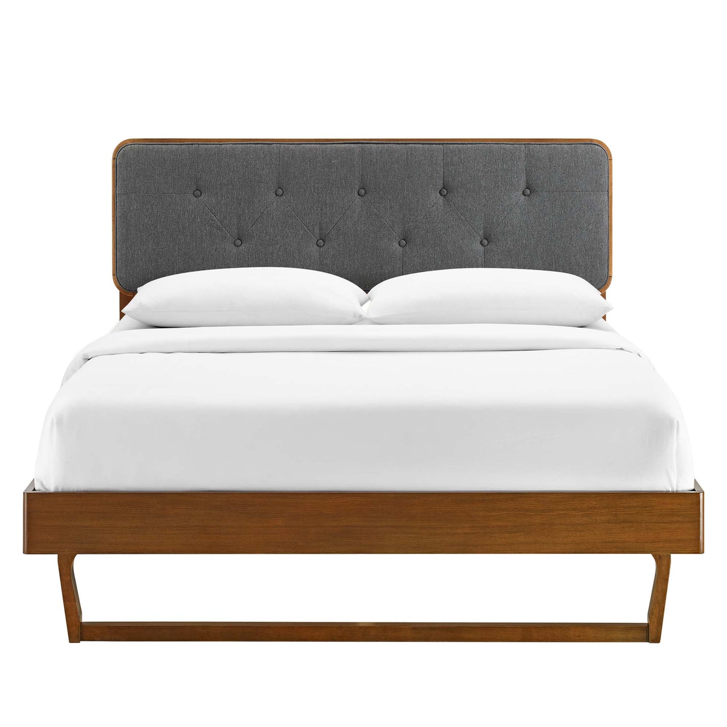 Bridgette Wood Queen Platform Bed With Angular Frame