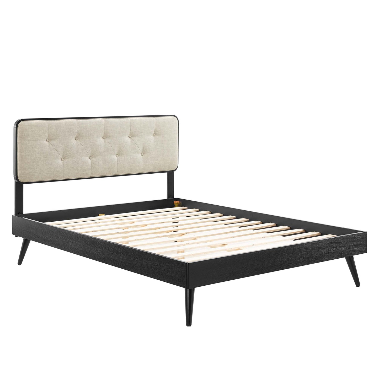 Bridgette Wood Queen Platform Bed With Splayed Legs