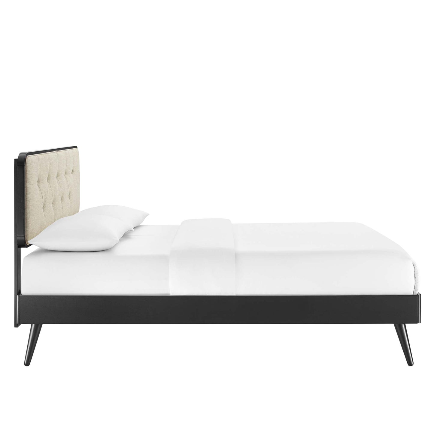 Bridgette Wood Queen Platform Bed With Splayed Legs