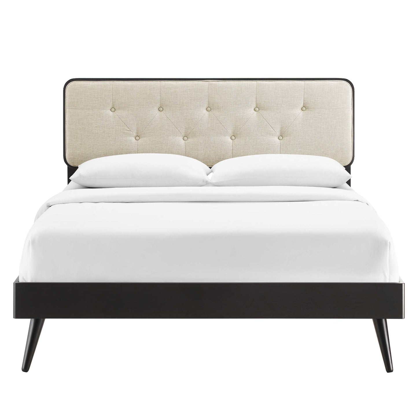 Bridgette Wood Queen Platform Bed With Splayed Legs