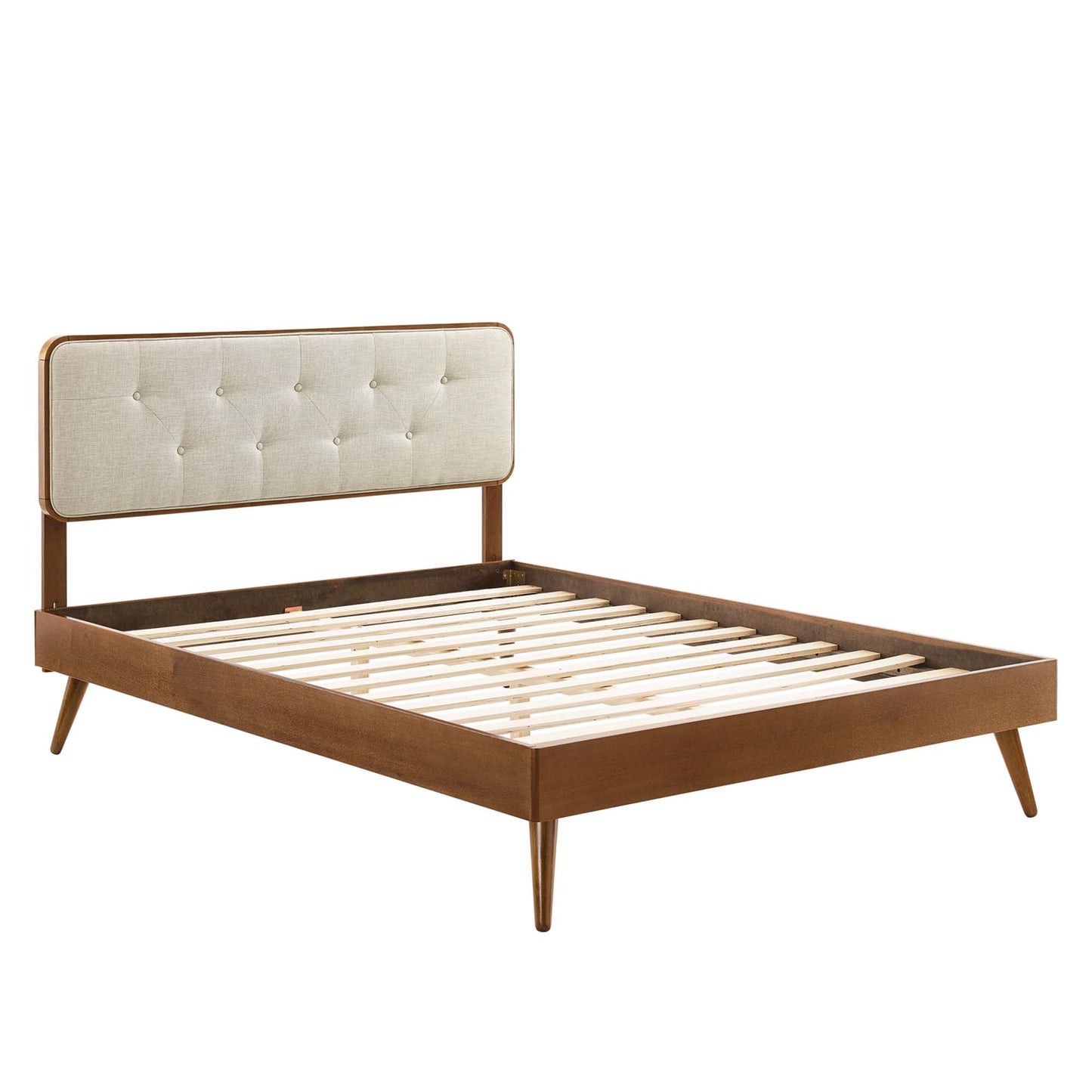 Bridgette Wood Queen Platform Bed With Splayed Legs