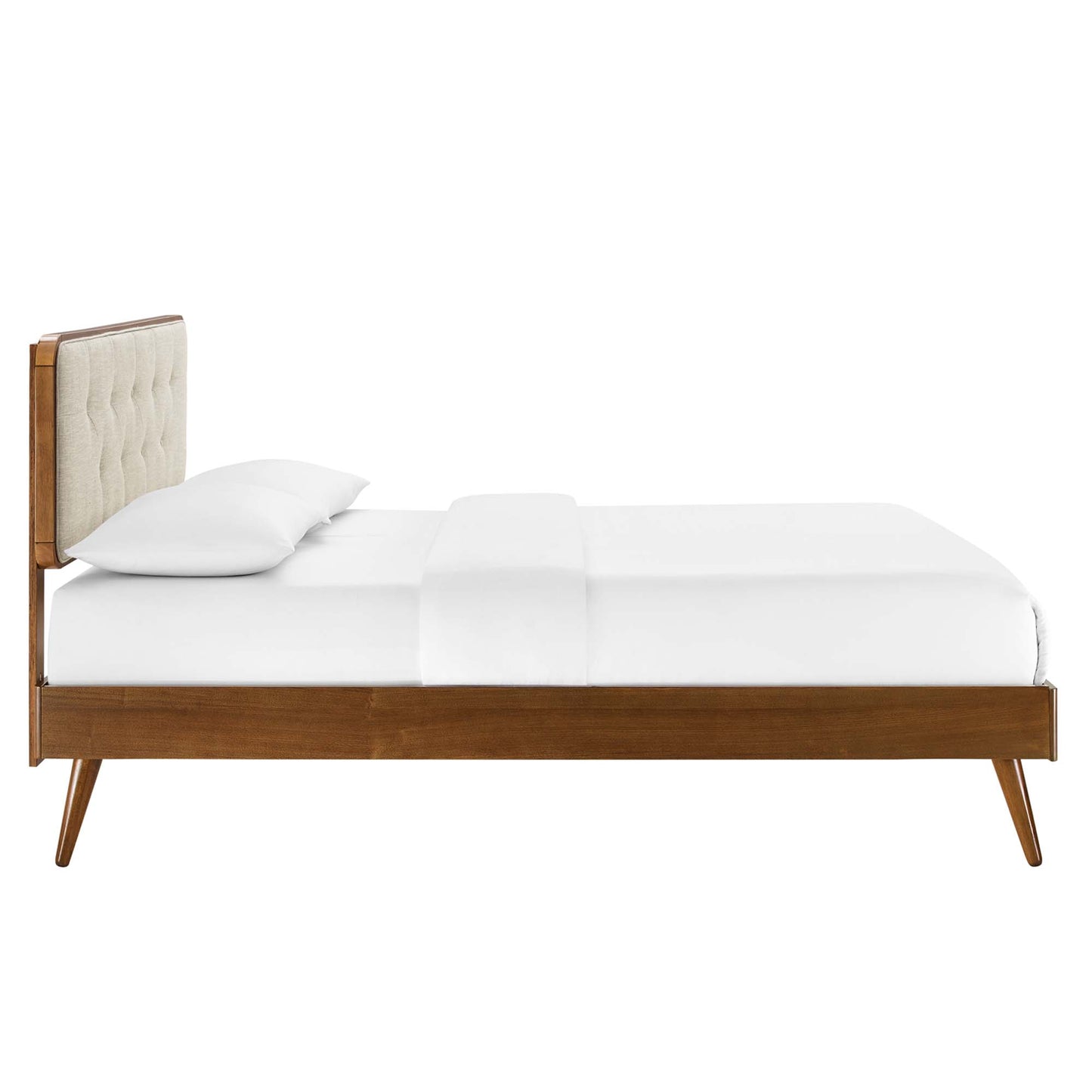 Bridgette Wood Queen Platform Bed With Splayed Legs