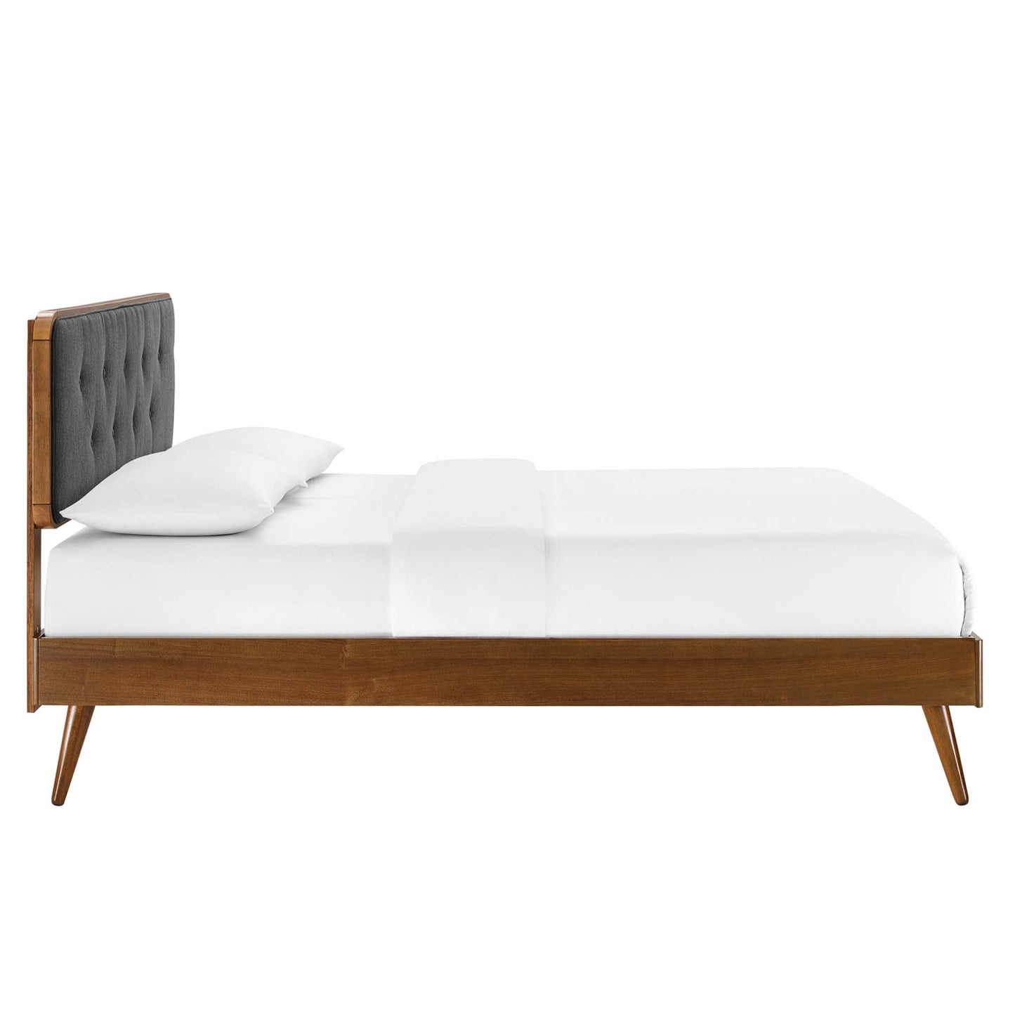 Bridgette Wood Queen Platform Bed With Splayed Legs