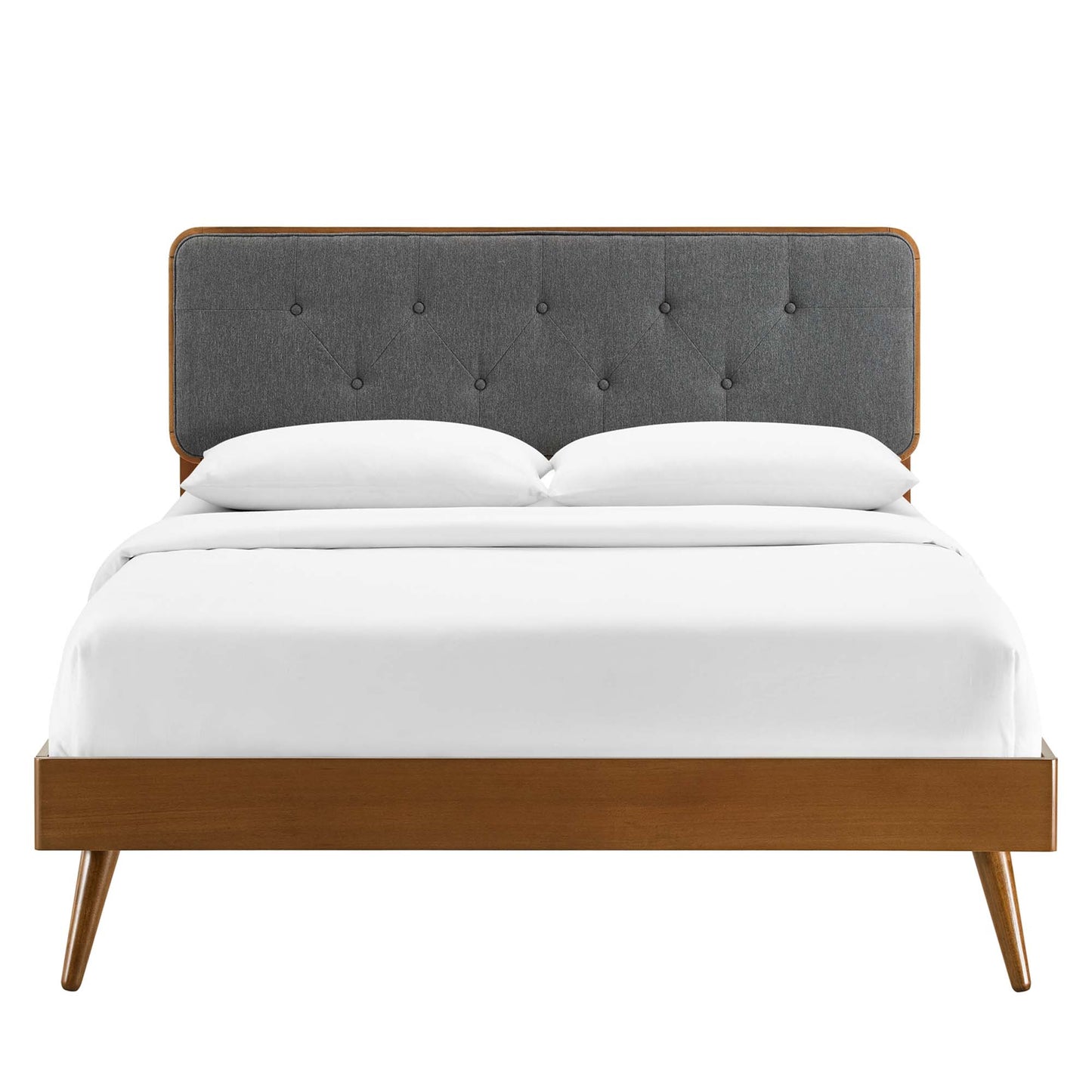 Bridgette Wood Queen Platform Bed With Splayed Legs