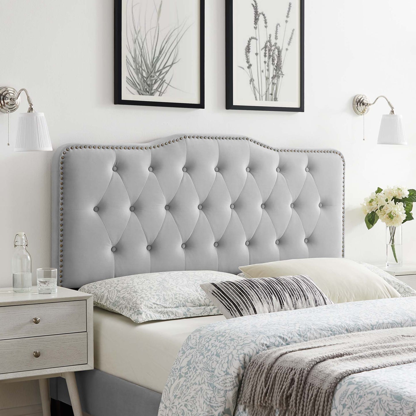 Sophia Tufted Performance Velvet Full/Queen Headboard