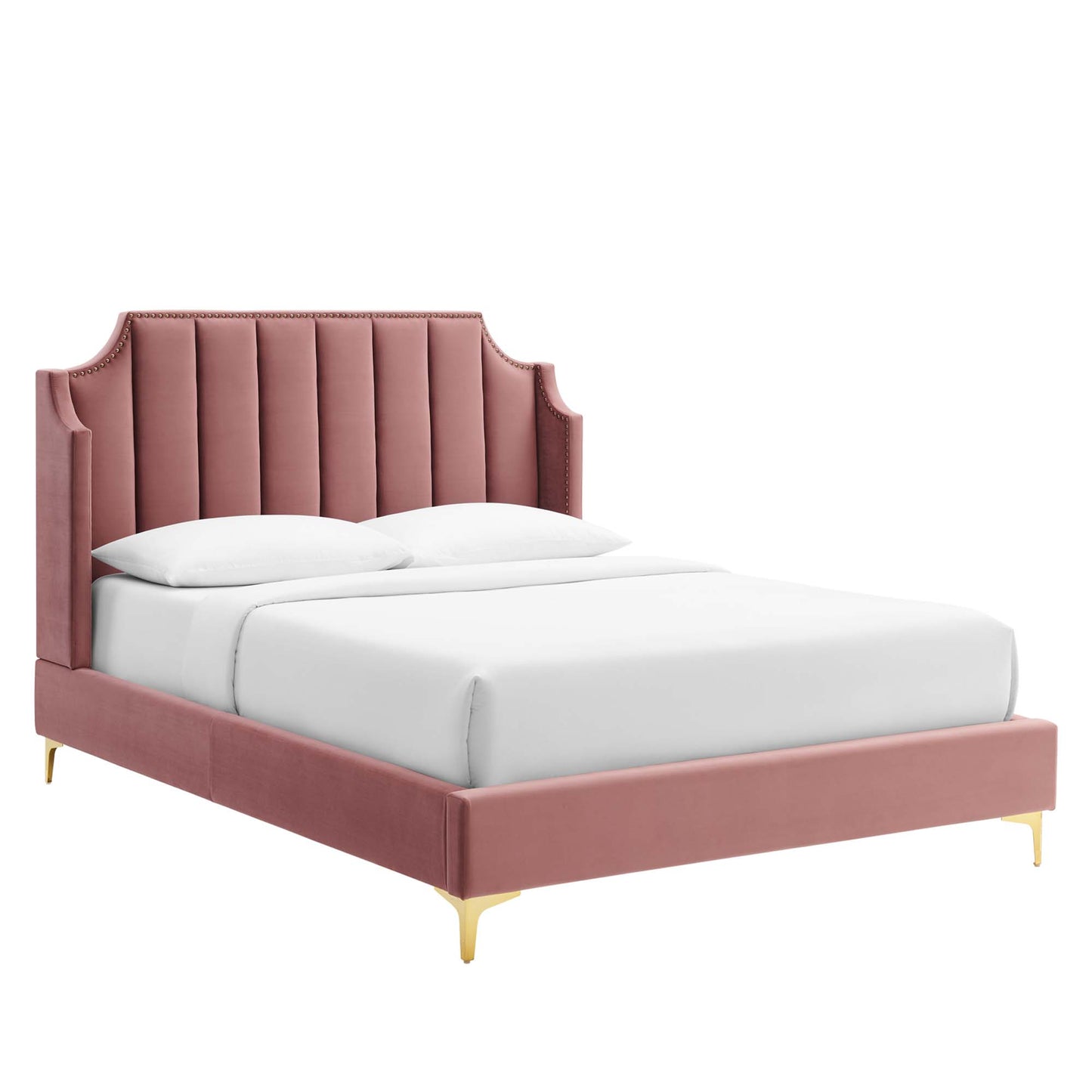 Daniella Performance Velvet Queen Platform Bed