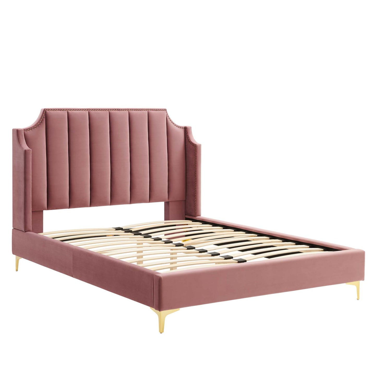 Daniella Performance Velvet Queen Platform Bed