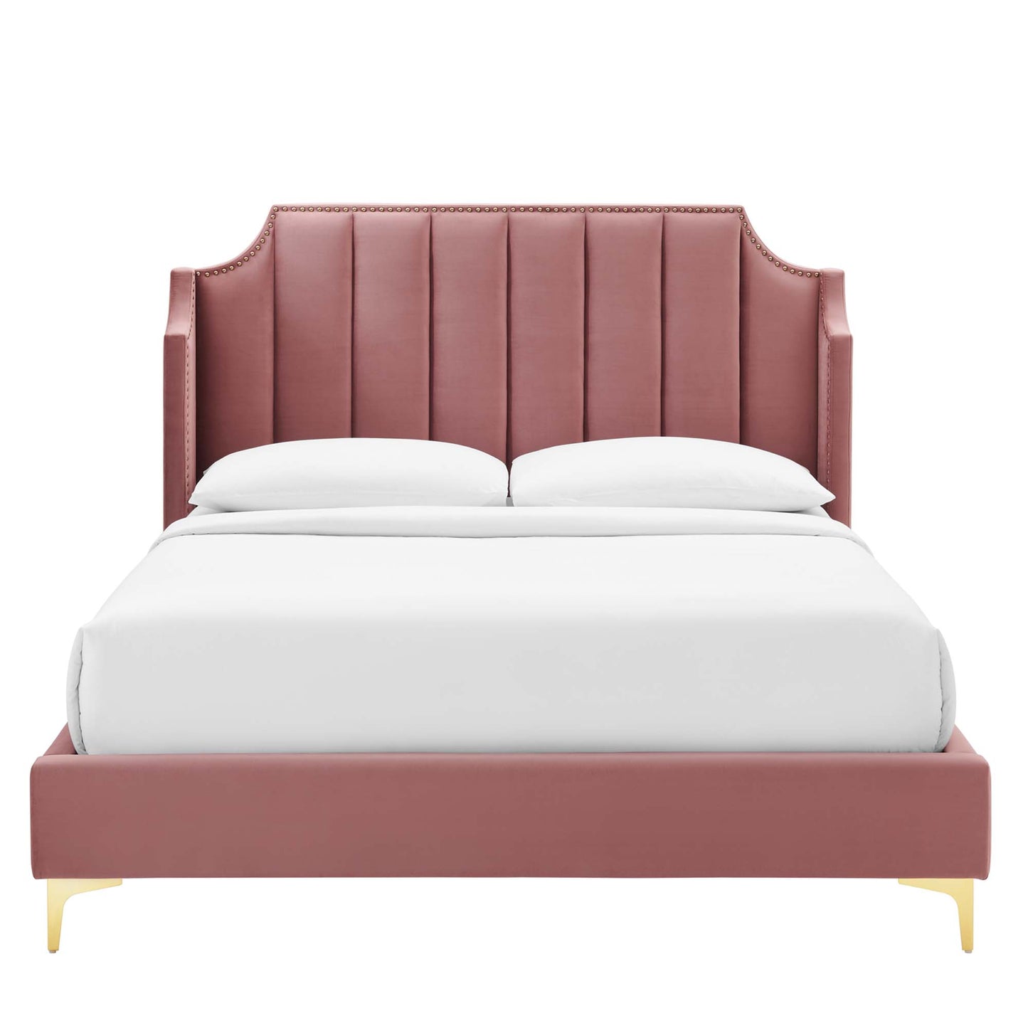 Daniella Performance Velvet Queen Platform Bed