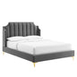 Daniella Performance Velvet Queen Platform Bed