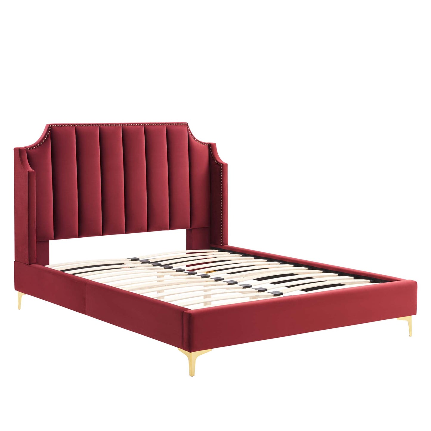 Daniella Performance Velvet Queen Platform Bed