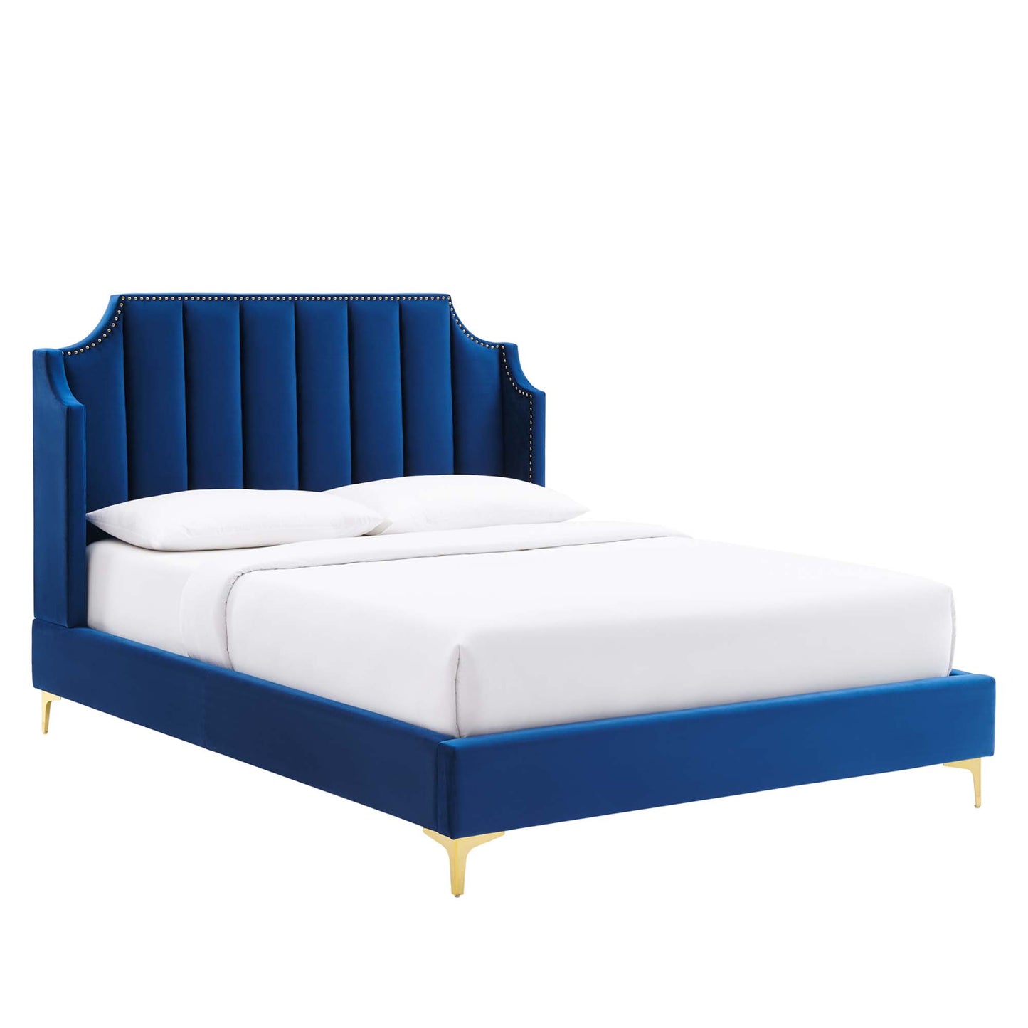 Daniella Performance Velvet Queen Platform Bed