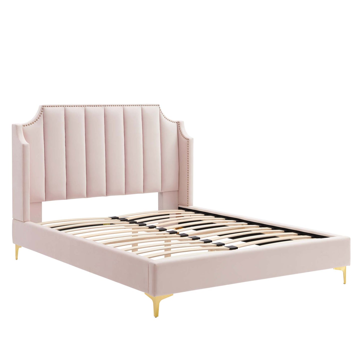 Daniella Performance Velvet Queen Platform Bed