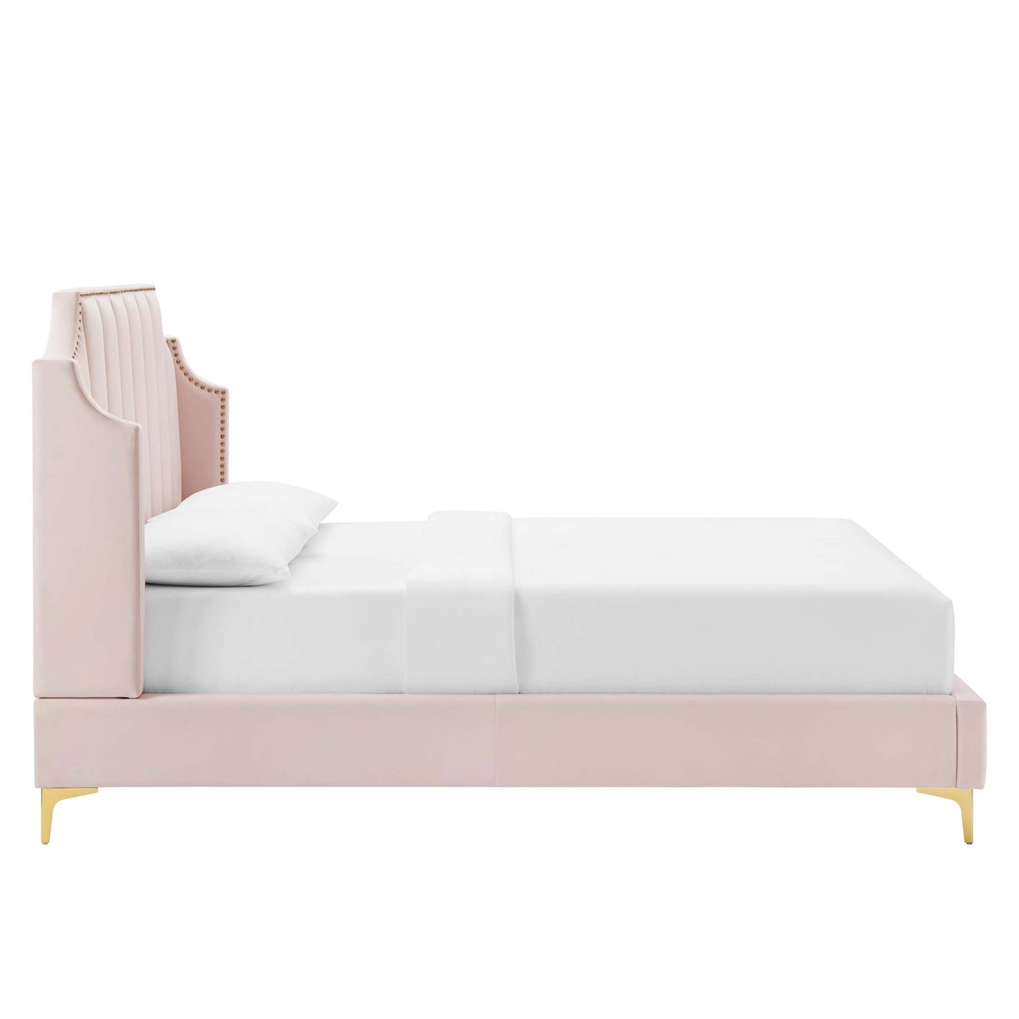 Daniella Performance Velvet Queen Platform Bed