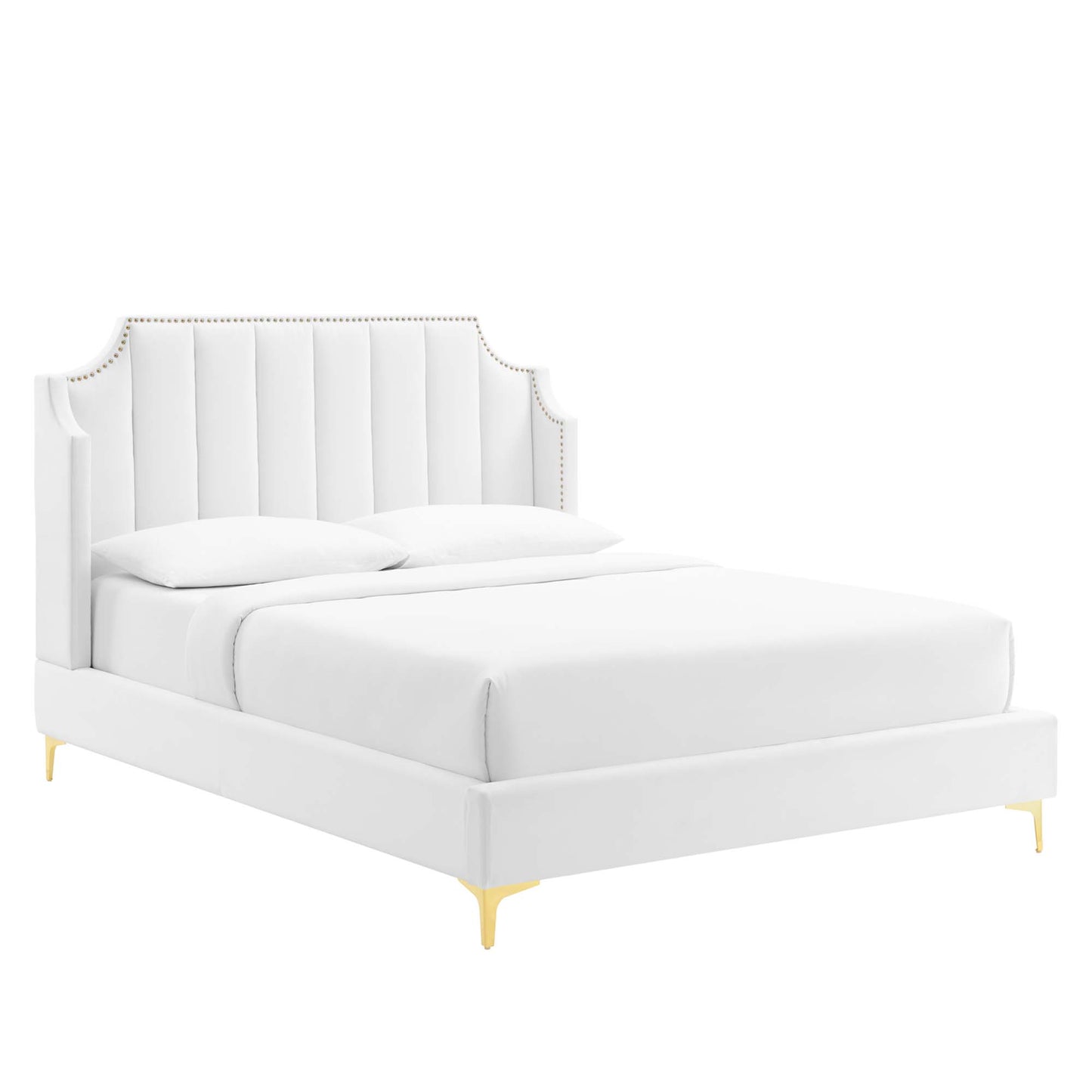 Daniella Performance Velvet Queen Platform Bed