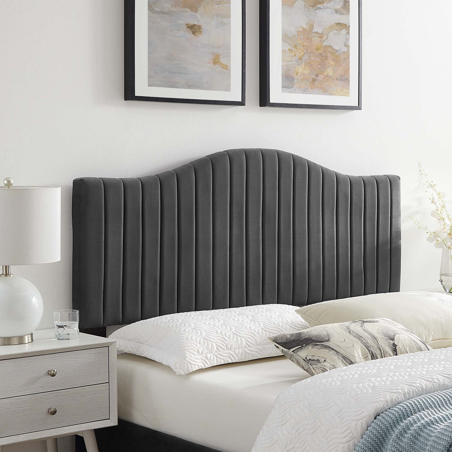 Brielle Channel Tufted Performance Velvet Twin Headboard