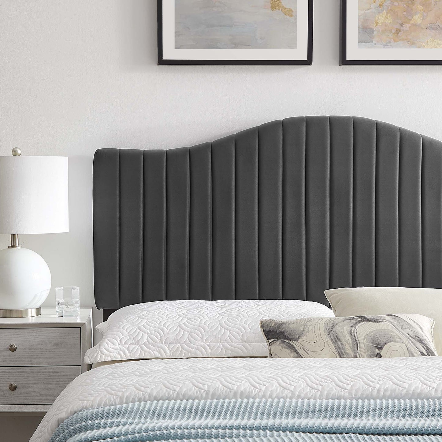 Brielle Channel Tufted Performance Velvet Twin Headboard