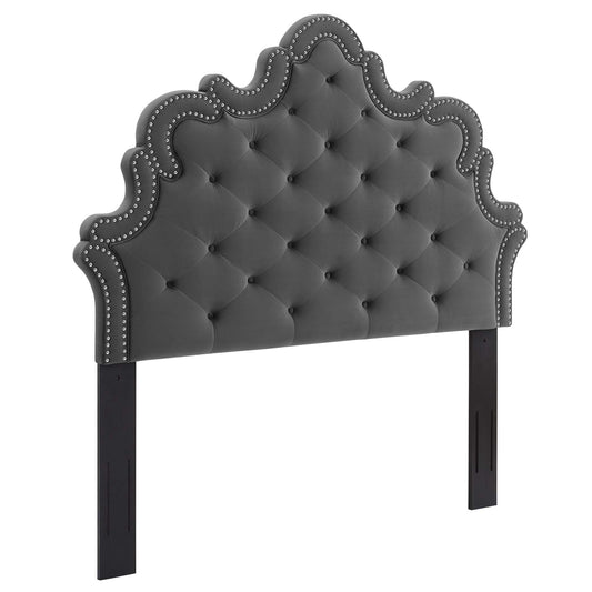 Arabella Button-Tufted Performance Velvet Twin Headboard