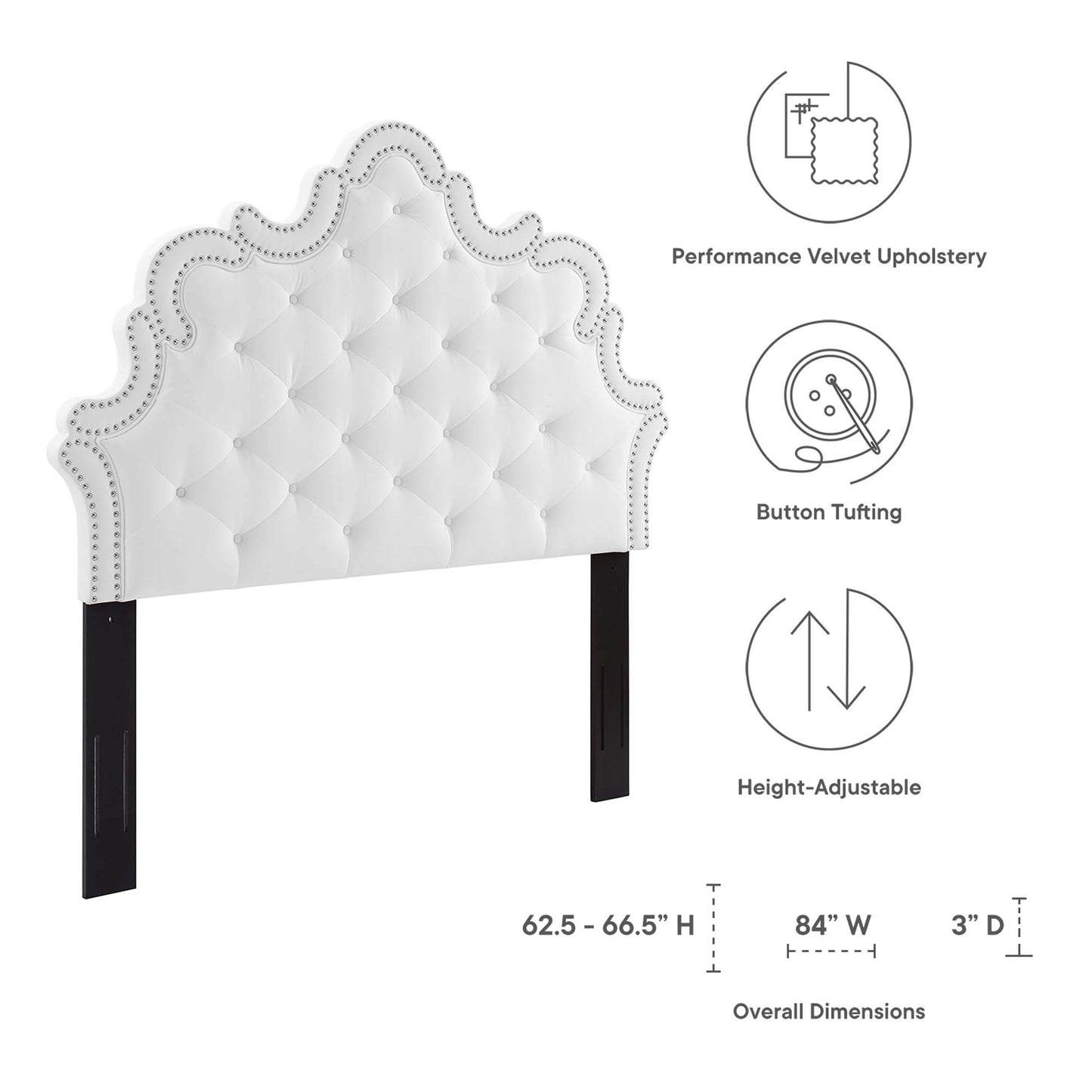 Arabella Button-Tufted Performance Velvet King/California King Headboard