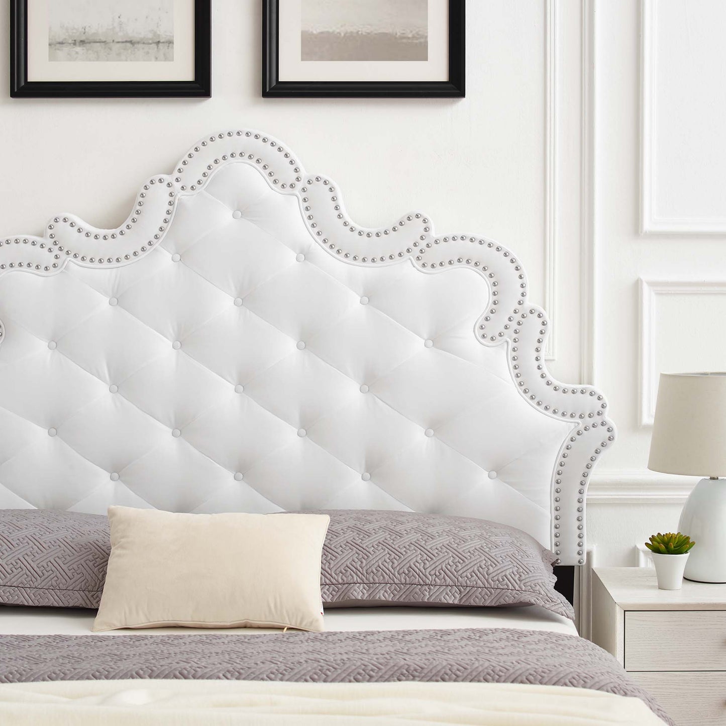 Arabella Button-Tufted Performance Velvet King/California King Headboard