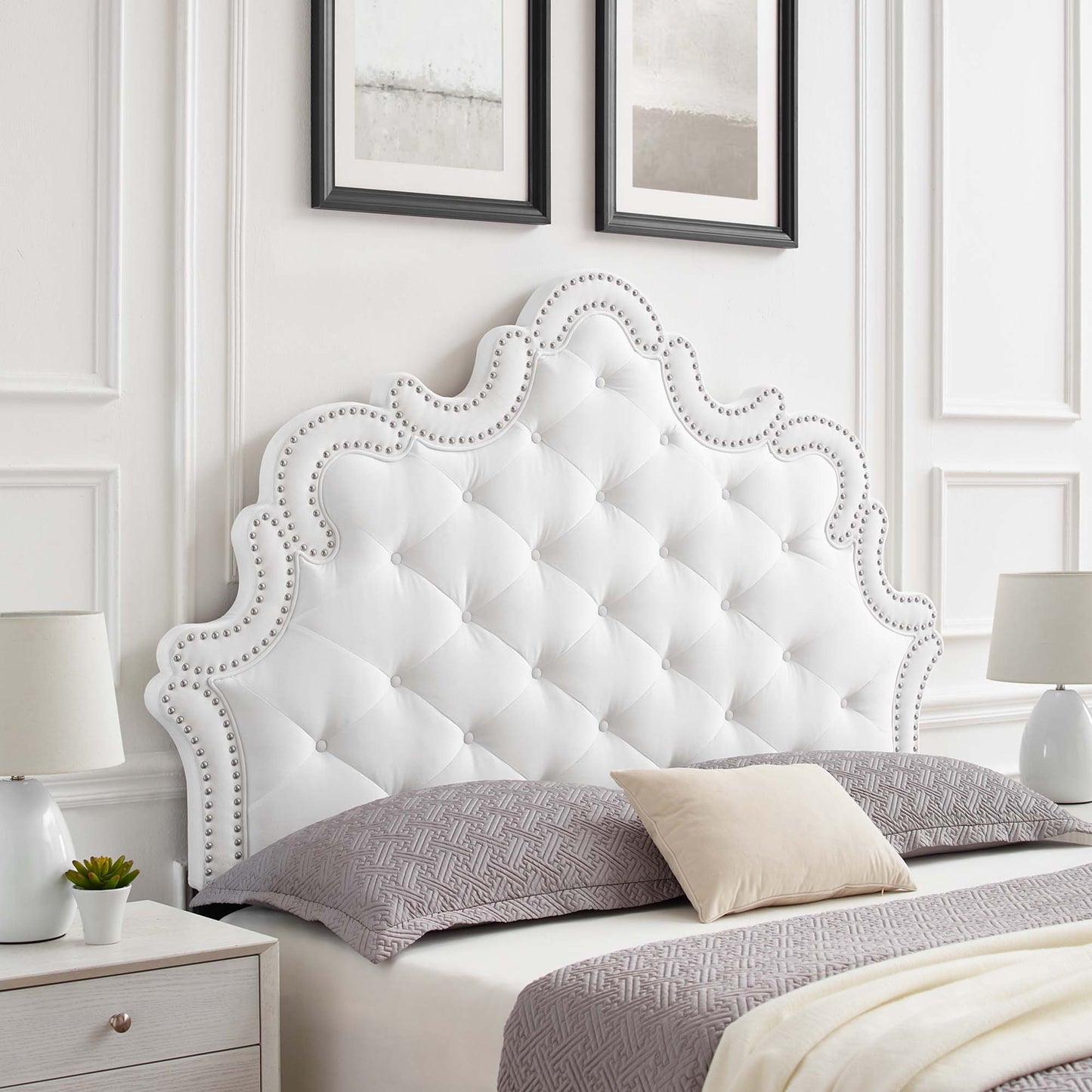 Arabella Button-Tufted Performance Velvet King/California King Headboard