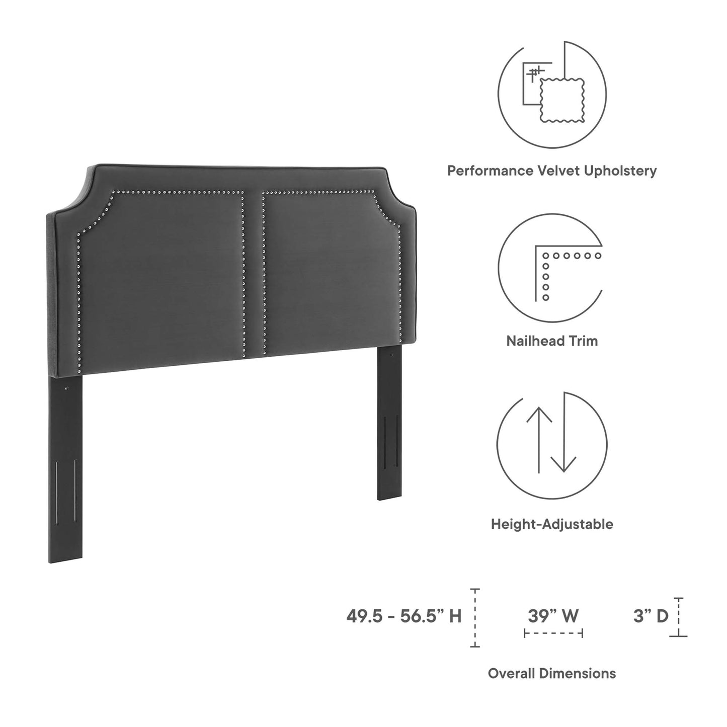 Tête de lit double en velours Cynthia Performance de Modway