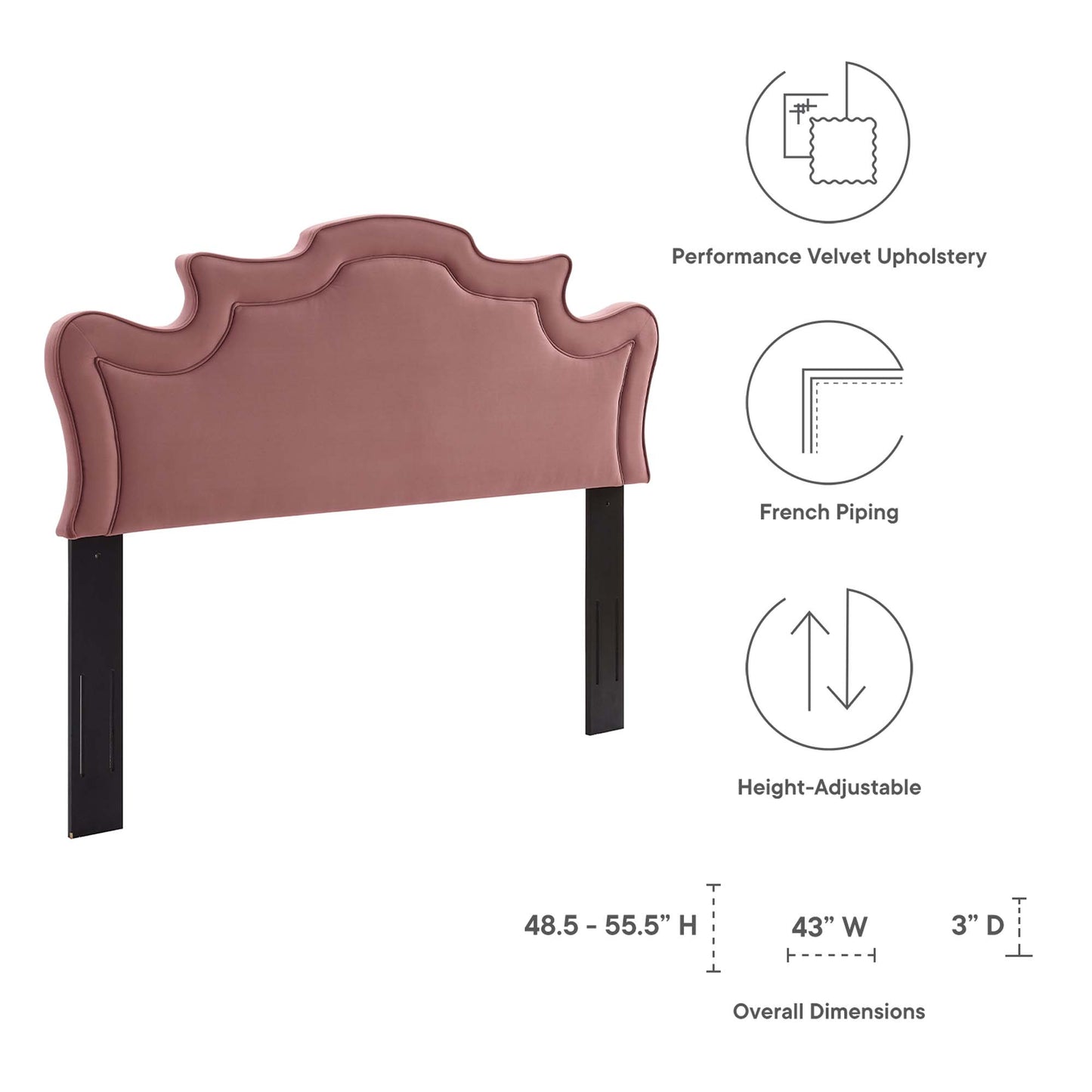 Evangeline Performance Velvet Twin Headboard