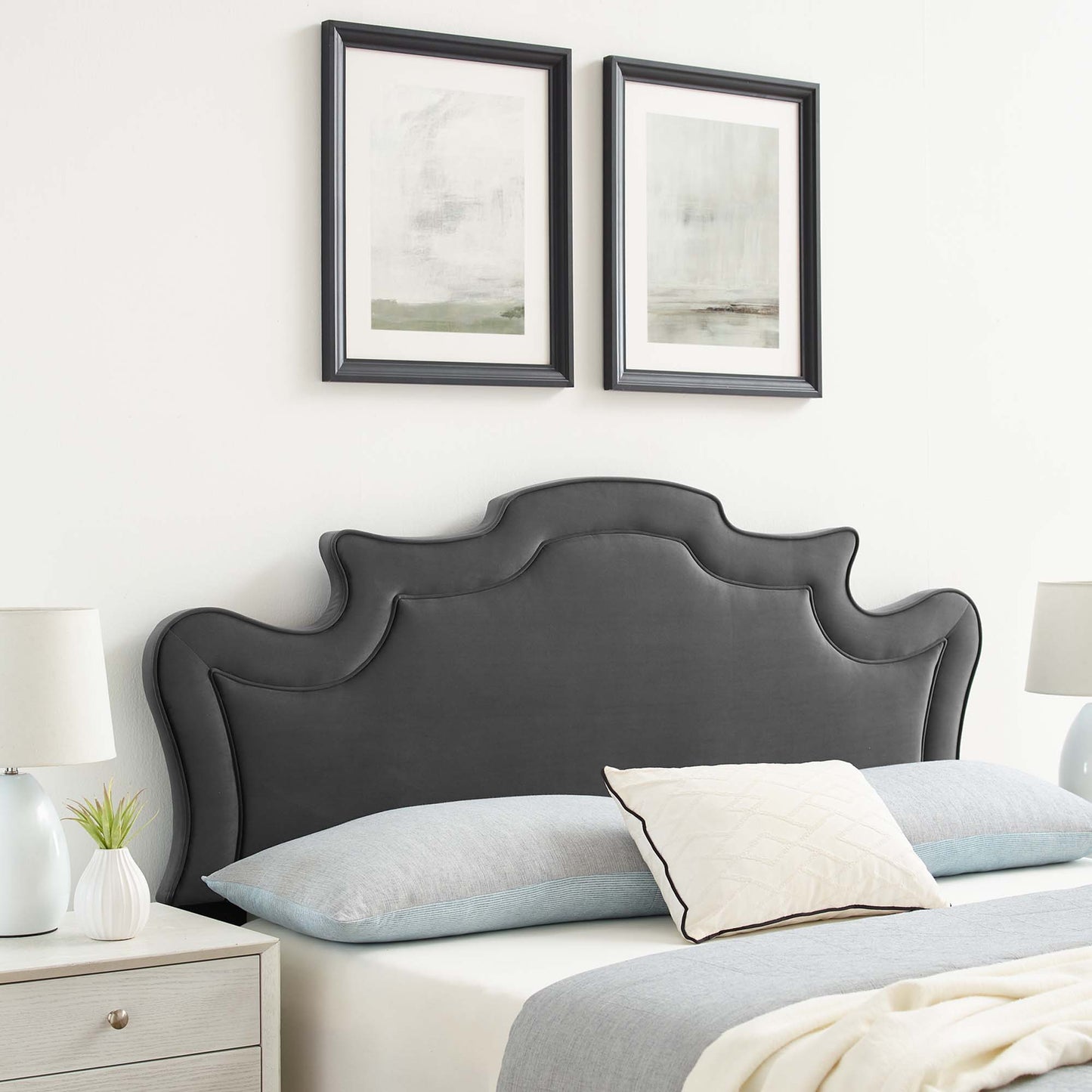 Evangeline Performance Velvet Full/Queen Headboard