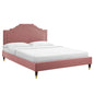 Adelaide Performance Velvet Queen Platform Bed