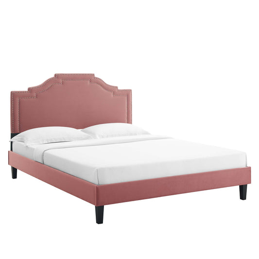 Adelaide Performance Velvet Queen Platform Bed