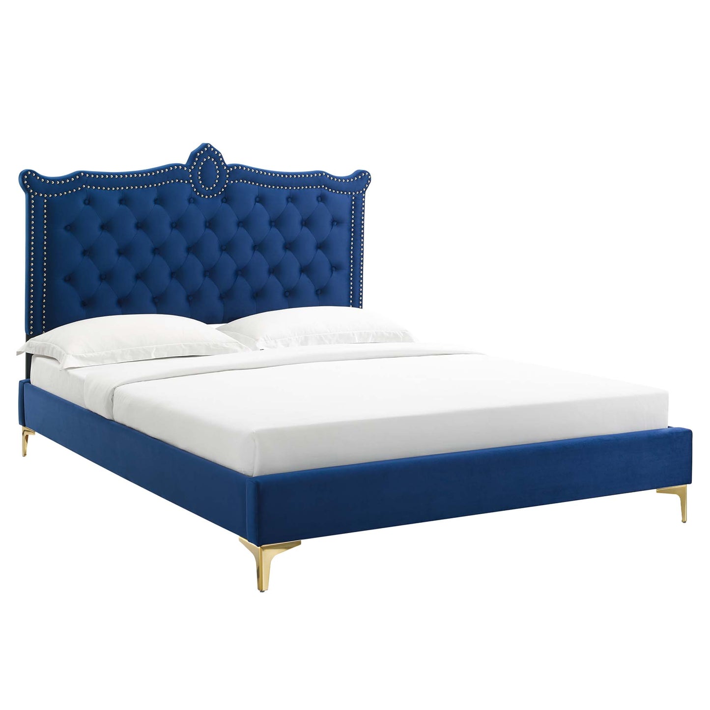 Clara Performance Velvet Queen Platform Bed