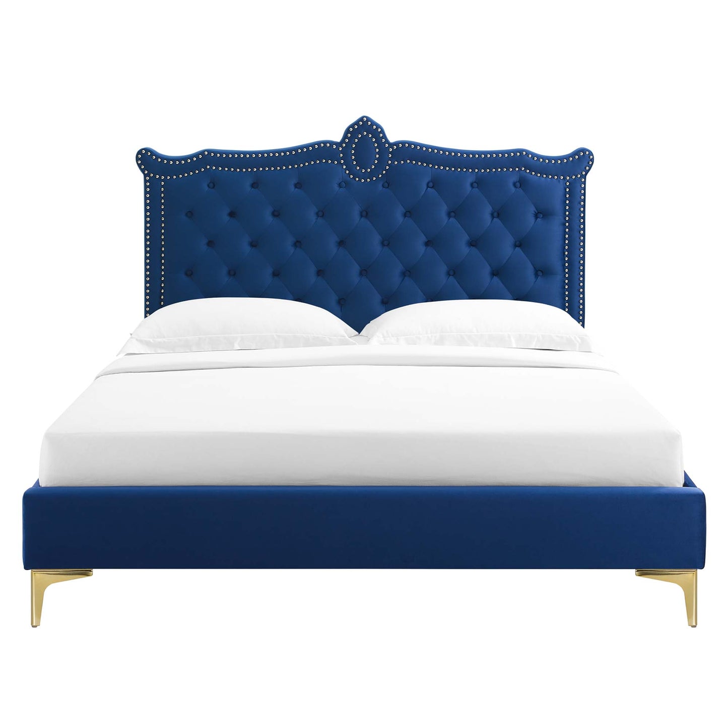 Clara Performance Velvet Queen Platform Bed