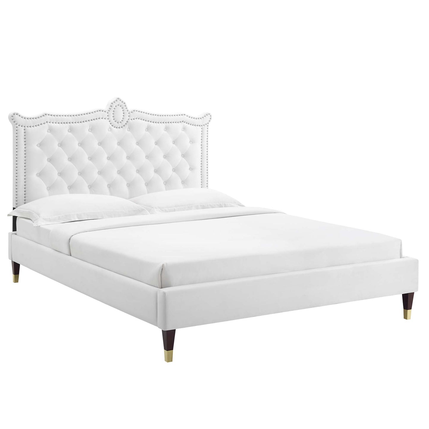 Clara Performance Velvet Queen Platform Bed