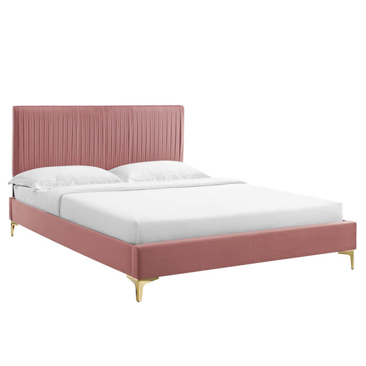 Peyton Performance Velvet Queen Platform Bed