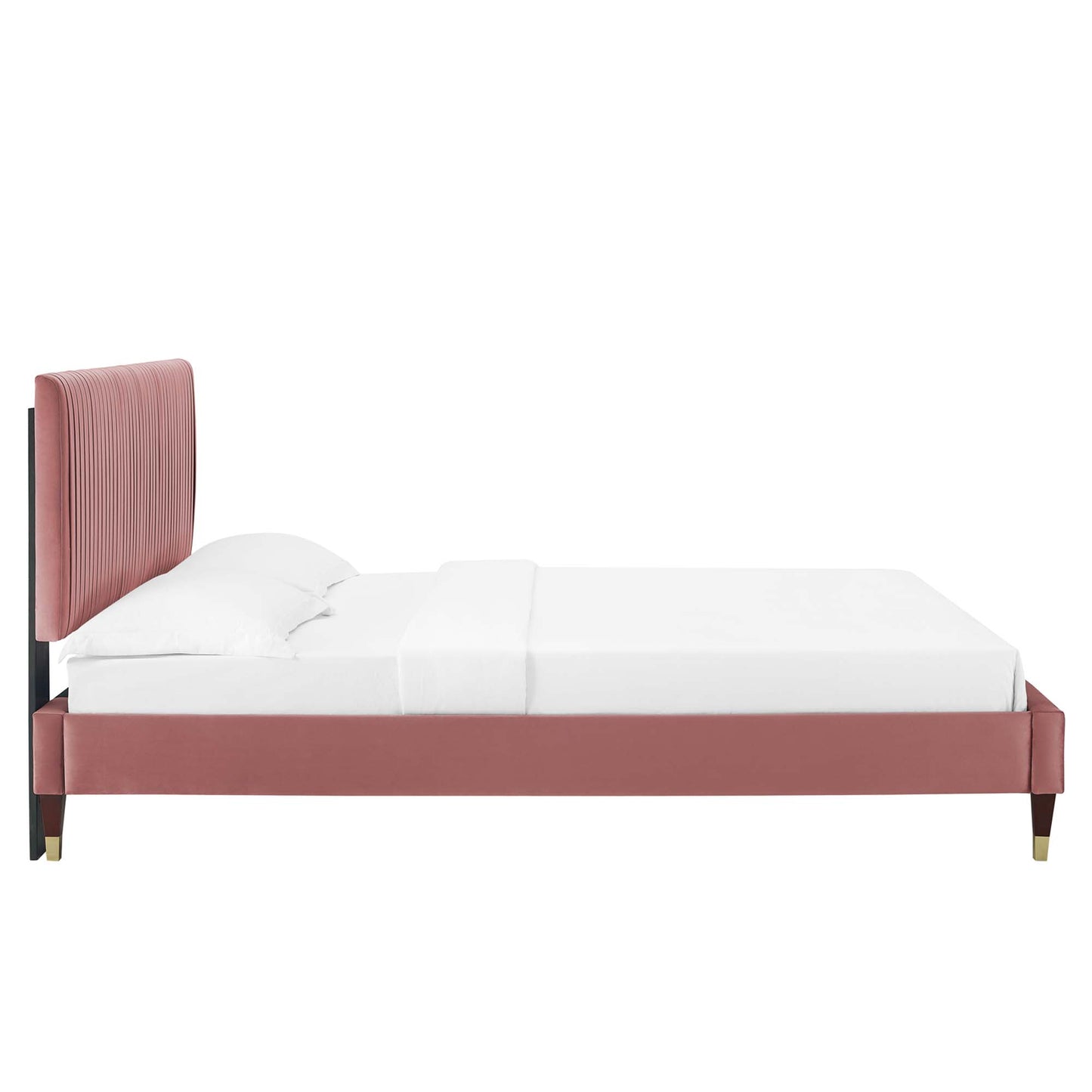 Peyton Performance Velvet Queen Platform Bed