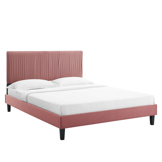 Peyton Performance Velvet Queen Platform Bed