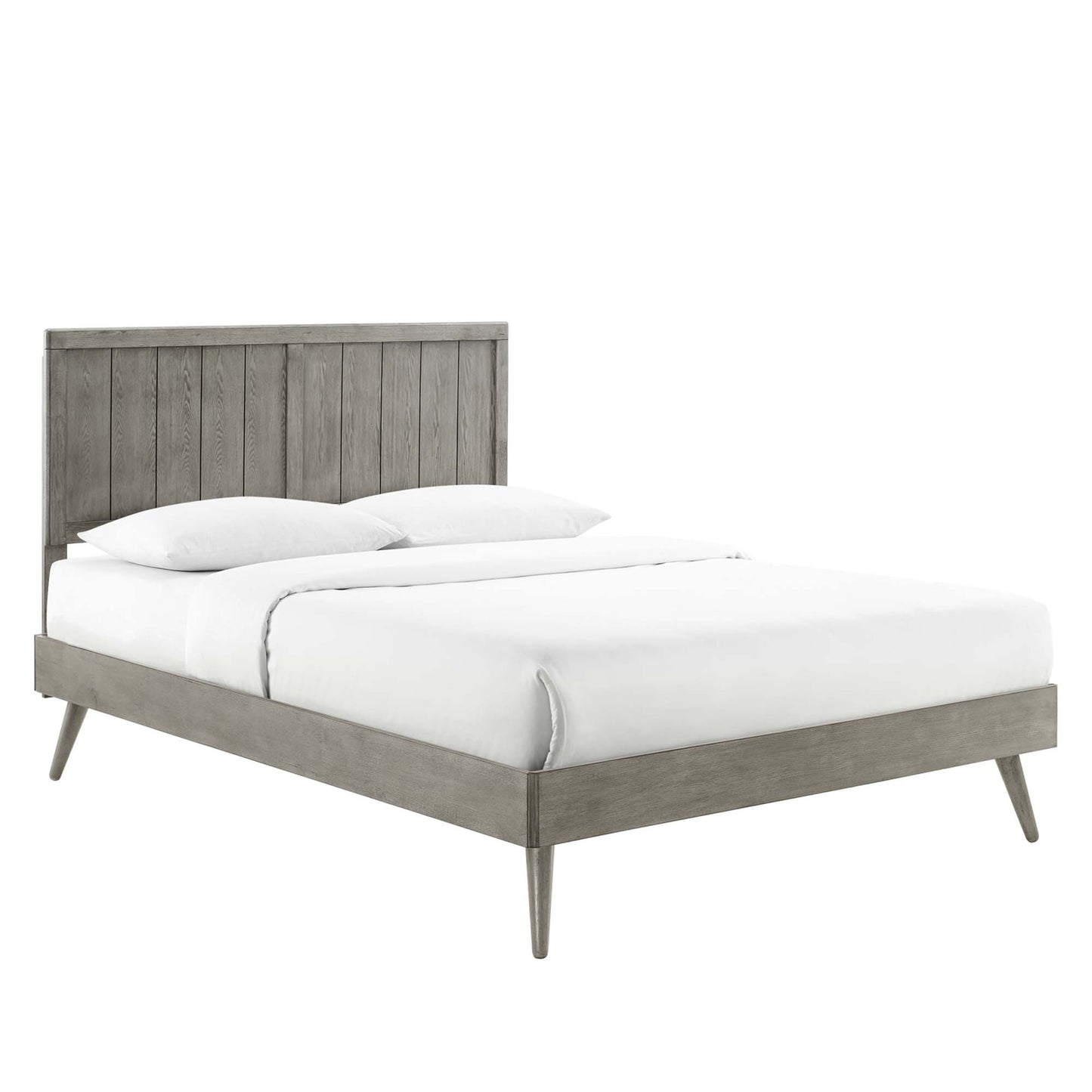 Alana Wood King Platform Bed With Splayed Legs