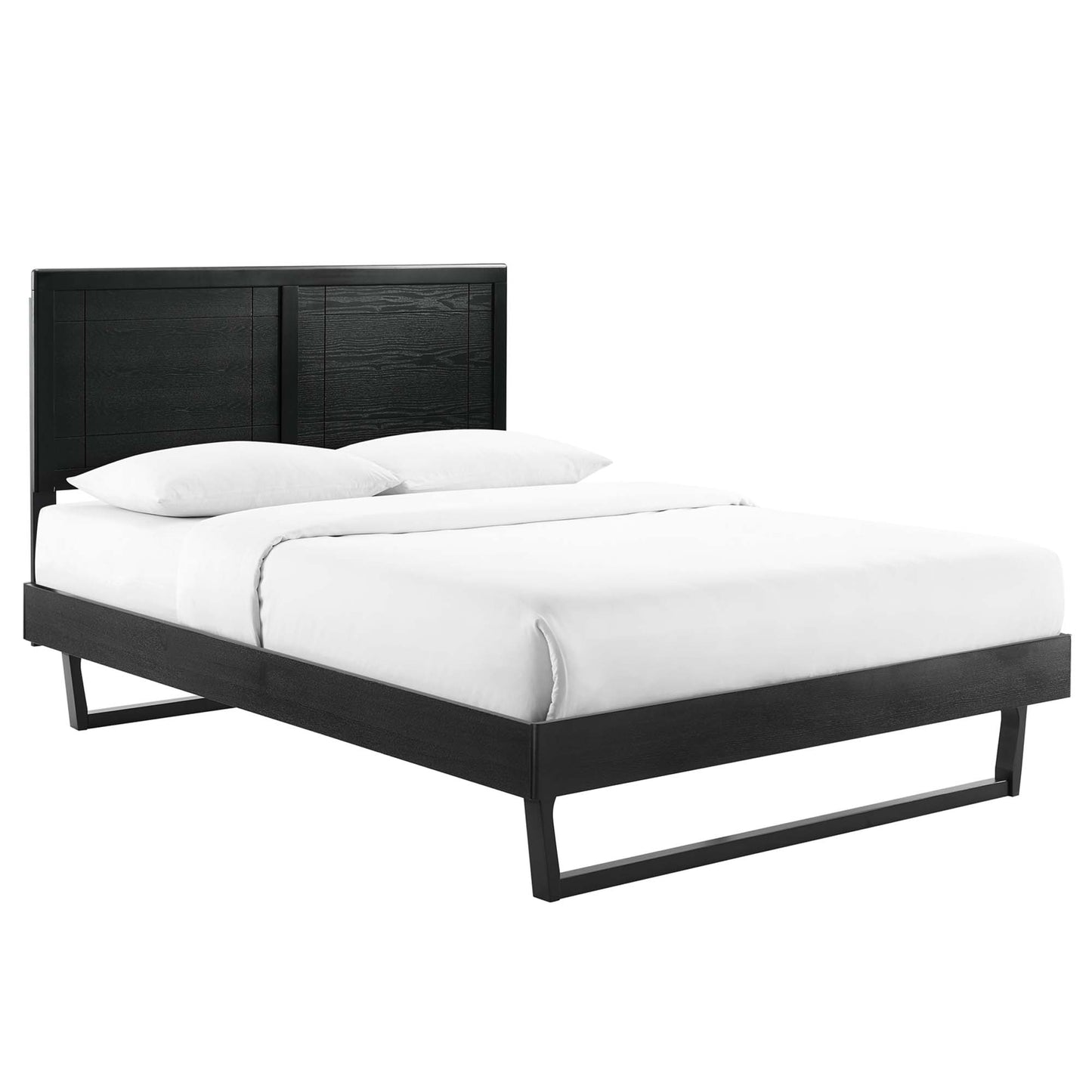 Cama King con plataforma y marco angular de madera Marlee de Modway