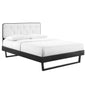 Bridgette Wood Full Platform Bed With Angular Frame