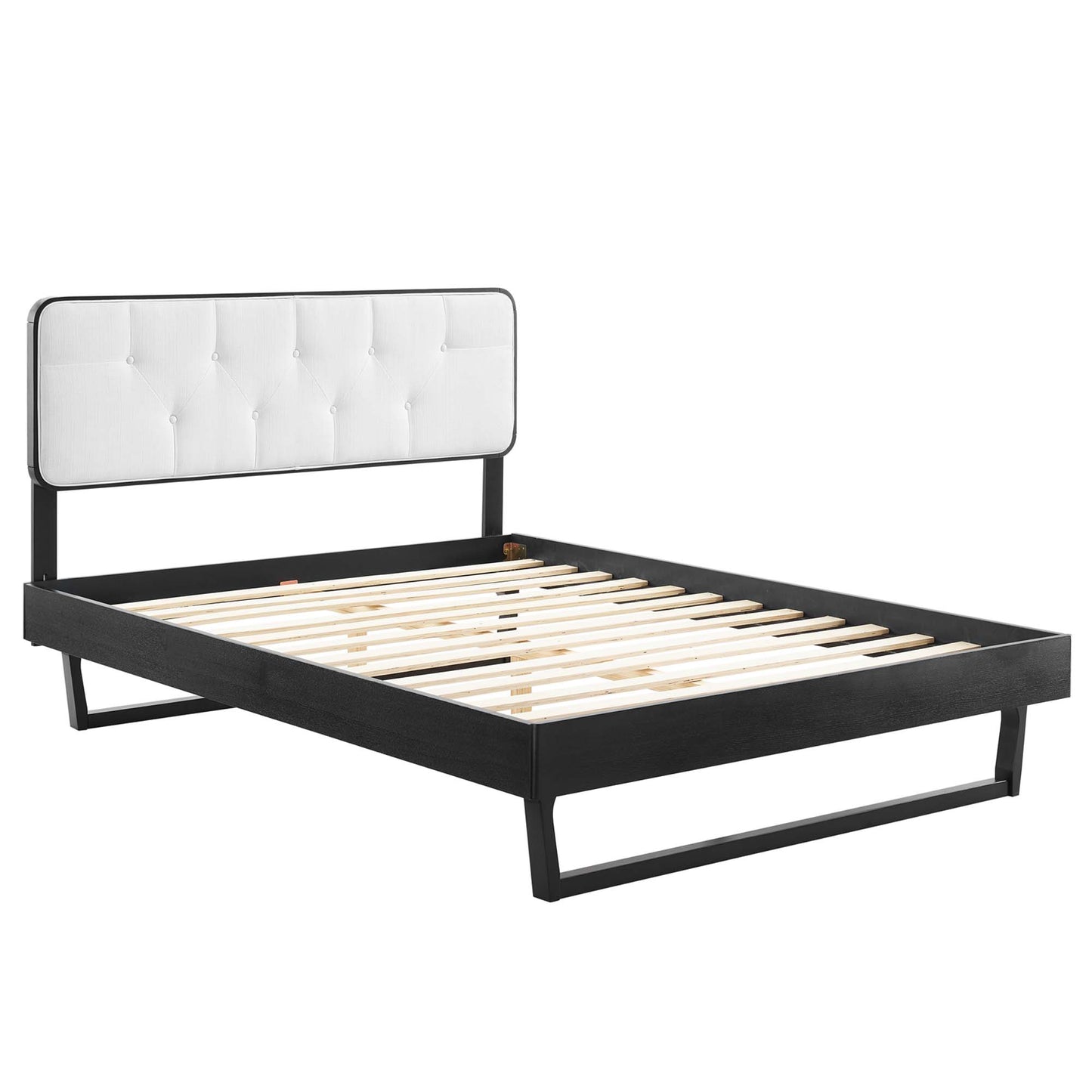 Bridgette Wood Full Platform Bed With Angular Frame