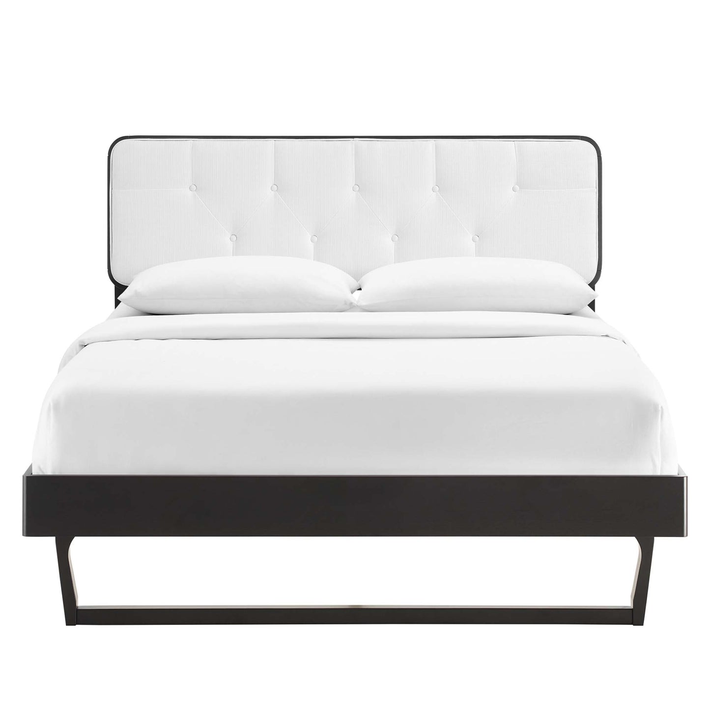 Bridgette Wood Full Platform Bed With Angular Frame