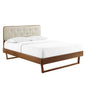 Bridgette Wood Full Platform Bed With Angular Frame