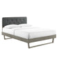 Bridgette Wood King Platform Bed With Angular Frame